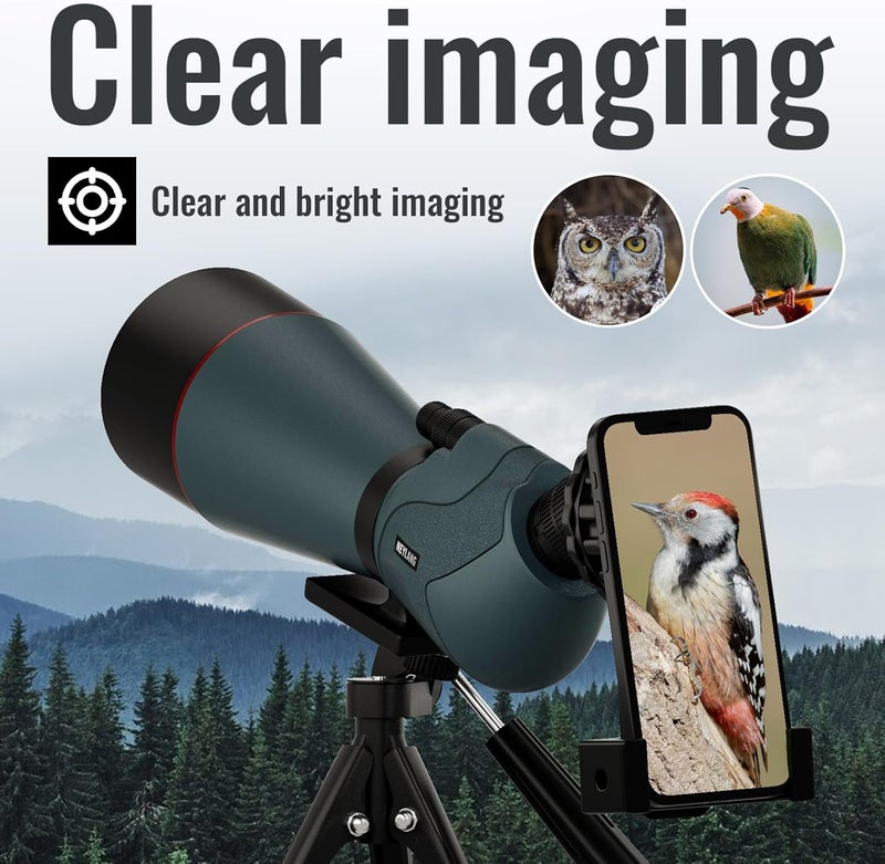 NEYLANG 25-75x70 Spotting Scope - Spotter Scopes with Tripod Phone Adapter Waterproof HD Scope for Bird Watching Wildlife Scenery - Image 2